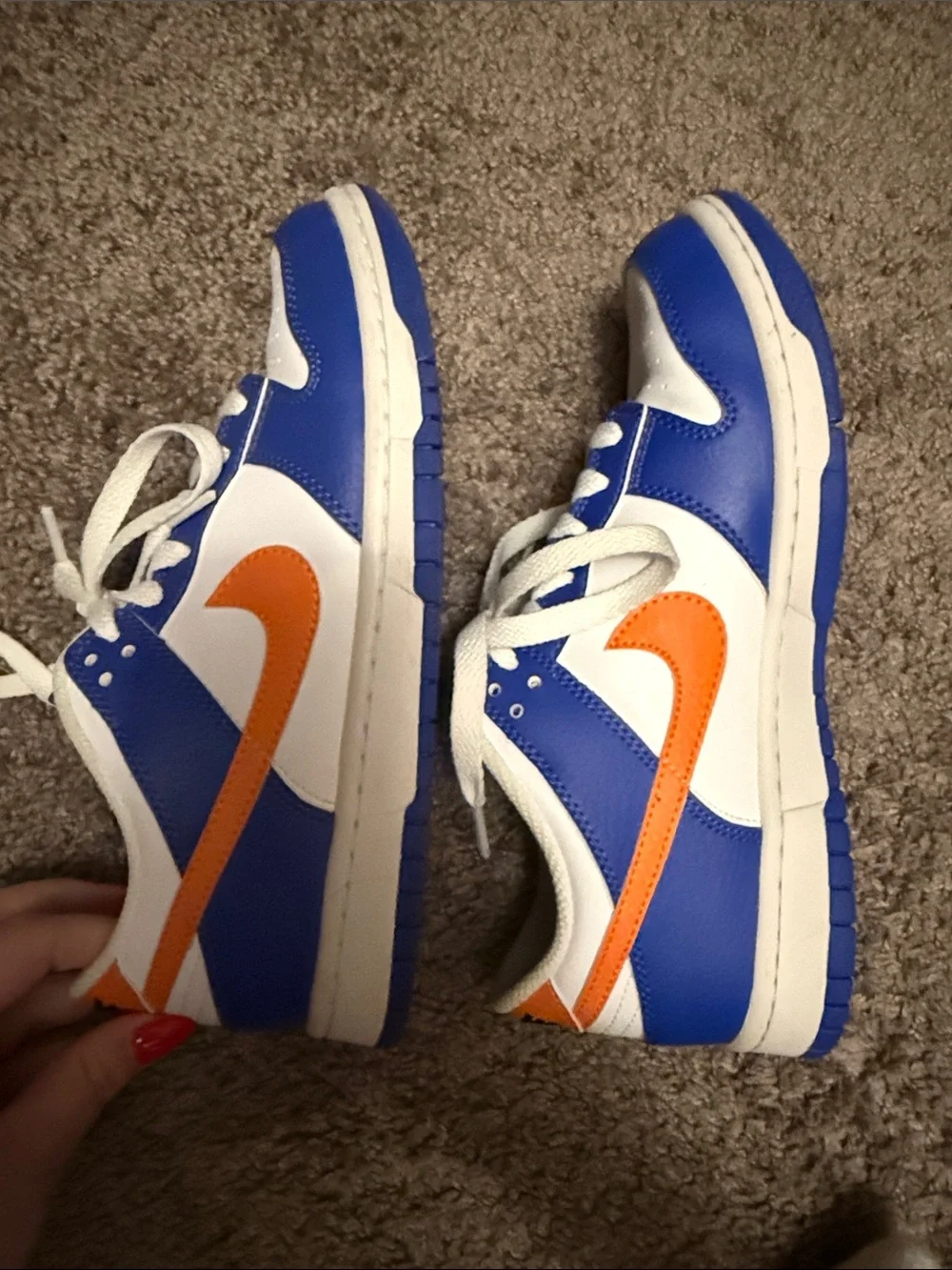 Nike Kids Low-Top Sneakers in Blue, White & Orange